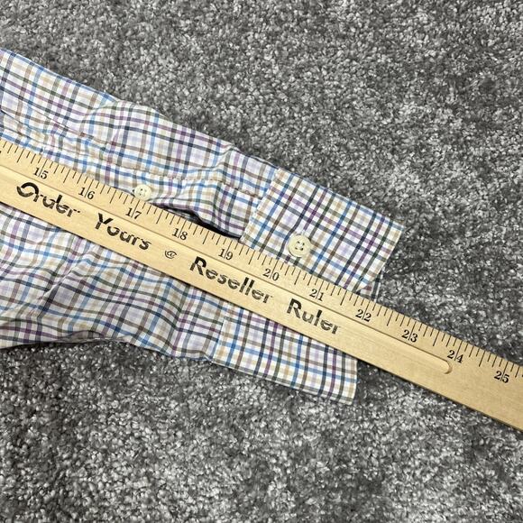 Peter Millar Dress Shirt Mens Extra Large Button Up Plaid Golf Cotton Colorful - Picture 10 of 10